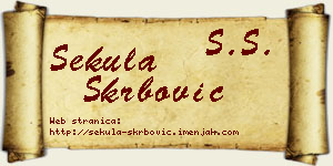 Sekula Škrbović vizit kartica